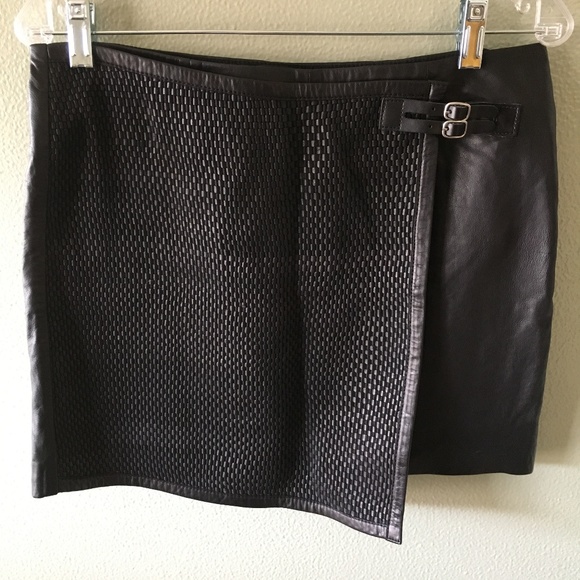 NEW andrew marc x richard chai leather mini skirt